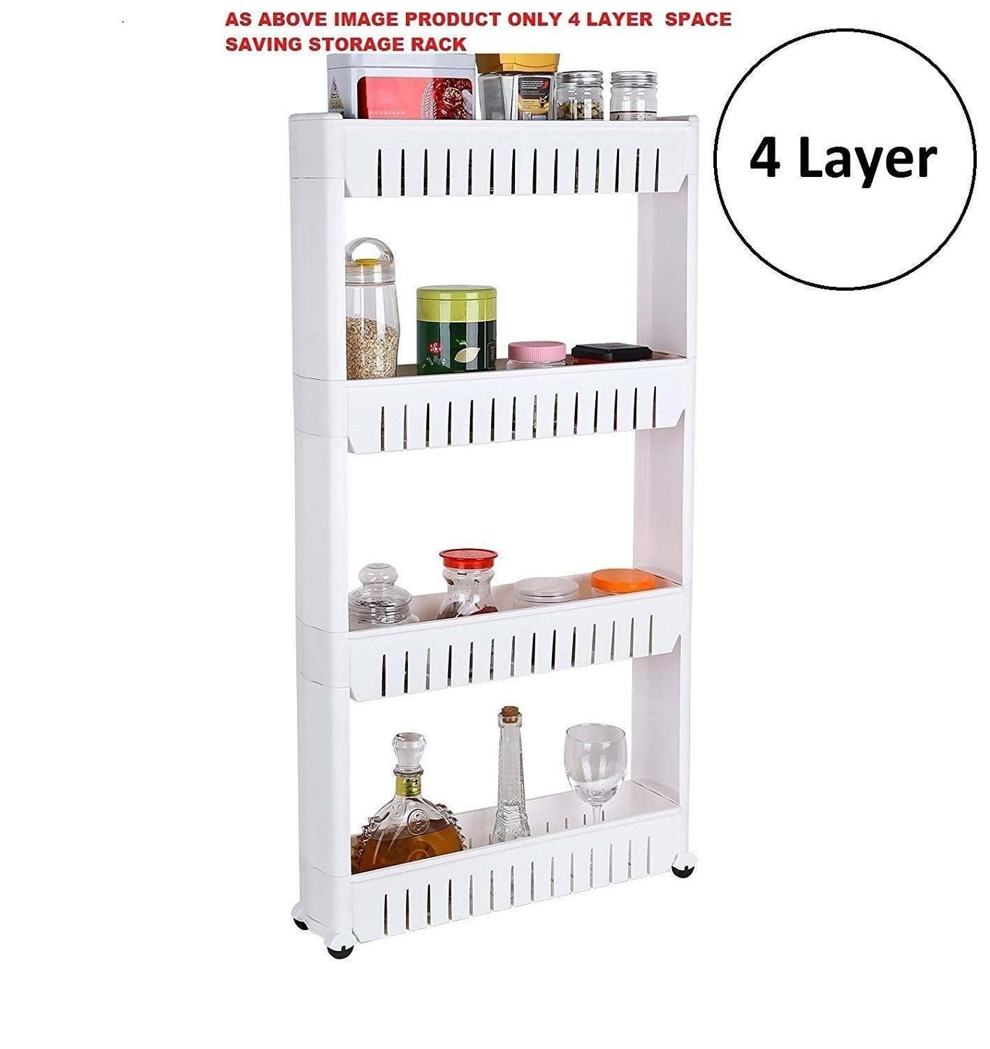 Multipurpose 4 Layer Space Saving Storage Organizer Rack Shelf - Image 9