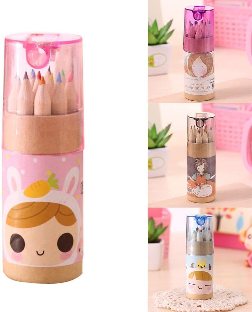 12 Mini Colouring Pencils with Sharpener, Kids Drawing Set for School & Sketching - Image 3