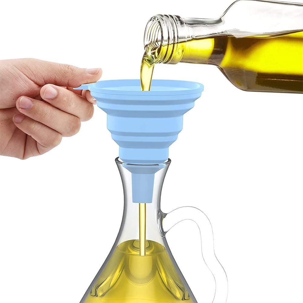 Flexible Silicone Foldable Kitchen Funnel for Liquid / Powder Transfer Hopper Food (Small) - Image 3
