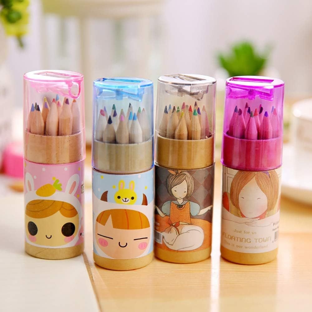12 Mini Colouring Pencils with Sharpener, Kids Drawing Set for School & Sketching - Image 7