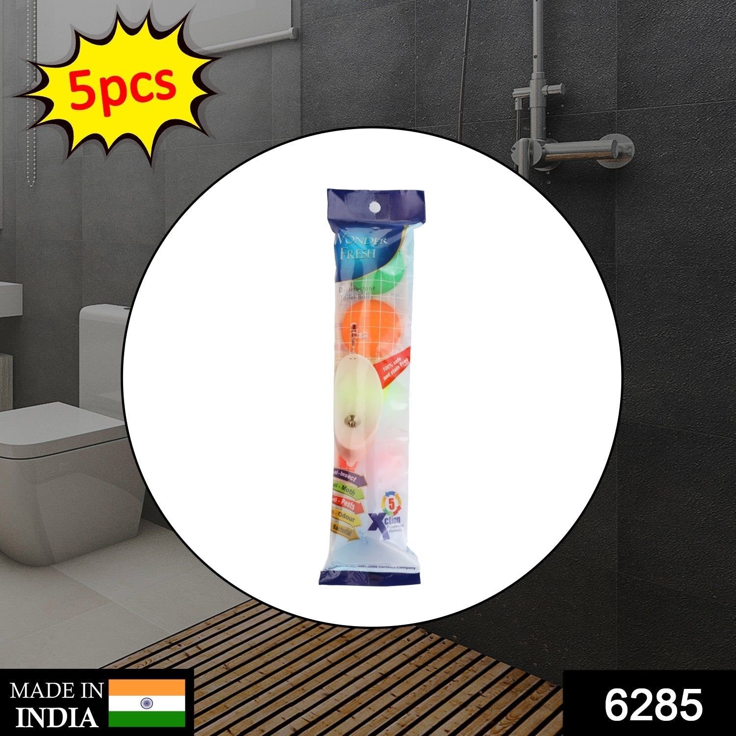 Urinal Balls | Sani Balls | Bathroom Freshener Fragrance Blocks, Air Freshener for Bathroom, Toilet, Shoe Rack, etc. Long-Lasting Fragrance (5 Pcs Set - Image 2