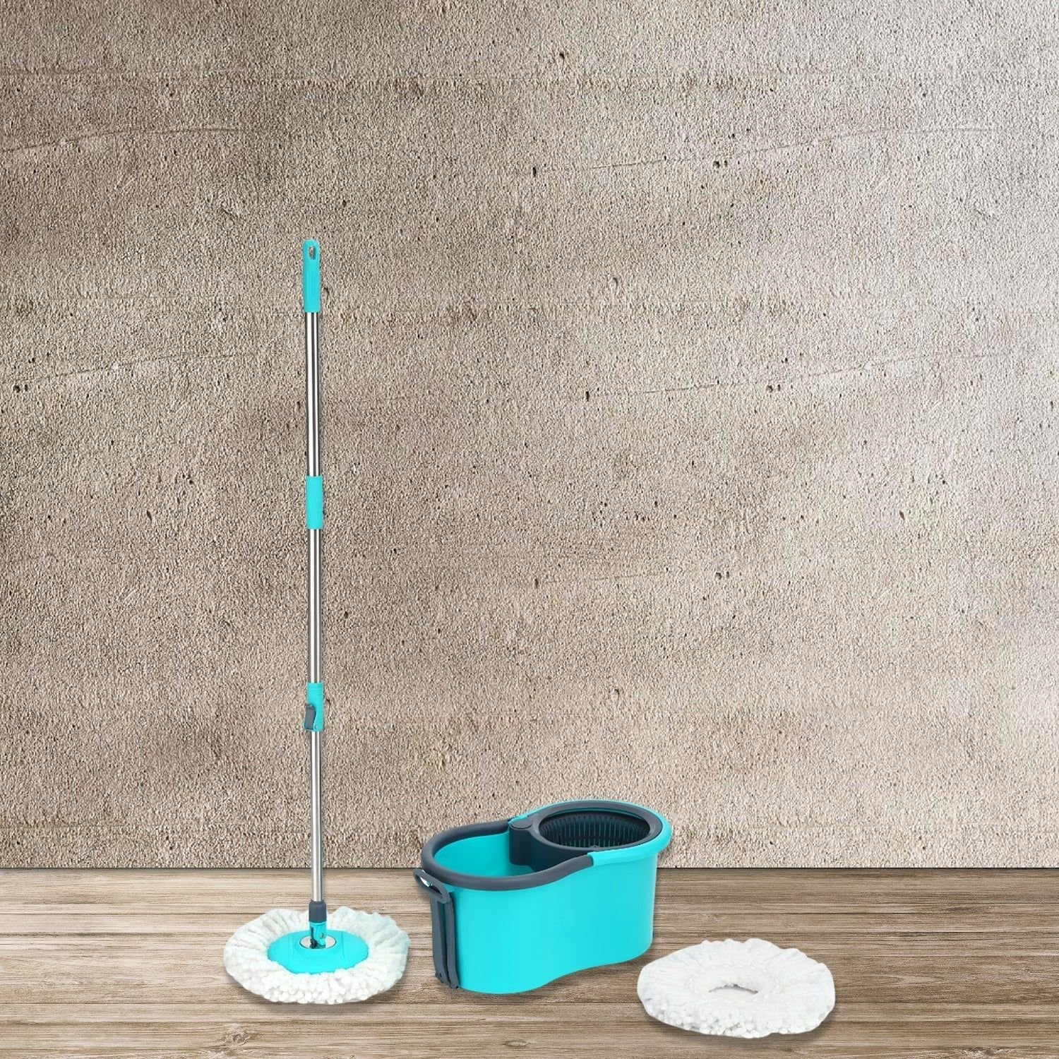 Quick Spin Mop Plastic spin, Bucket Floor Cleaning, Easy Wheels & Big Bucket, Floor Cleaning Mop with Bucket - Image 6