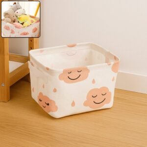 Small Foldable Storage Boxes Cubes Container Organizer Baskets Fabric Drawers Bedroom, Closet, Toys, Thick Cloth Shimmer, Home Decor Organizers Bag for Adult Makeup, Baby Toys liners, Books