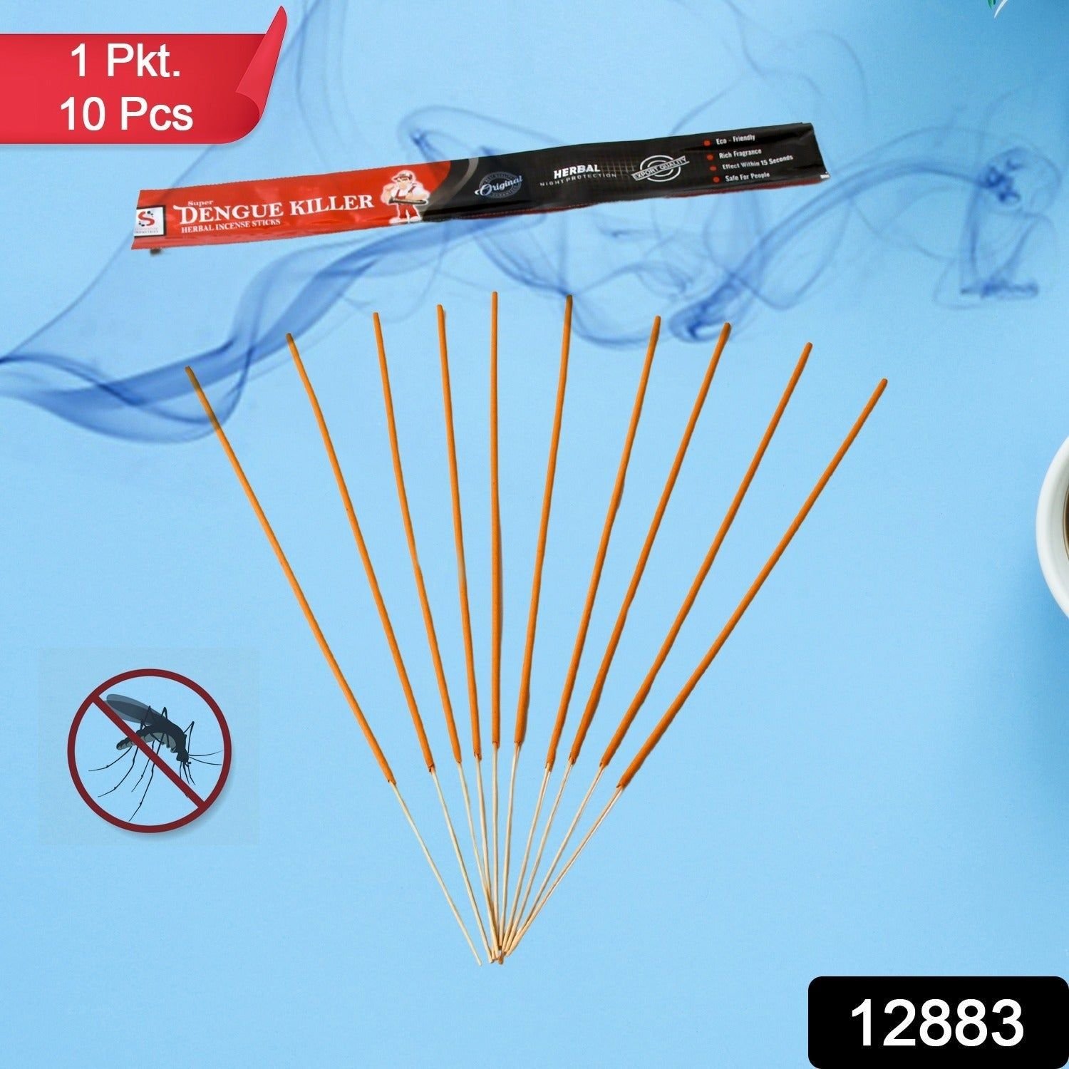 Mosquito Agarbatti Stick Herbal Mosquito Agarbatti (1 Packet / 10 Sticks) (Incense Stick) - Image 2