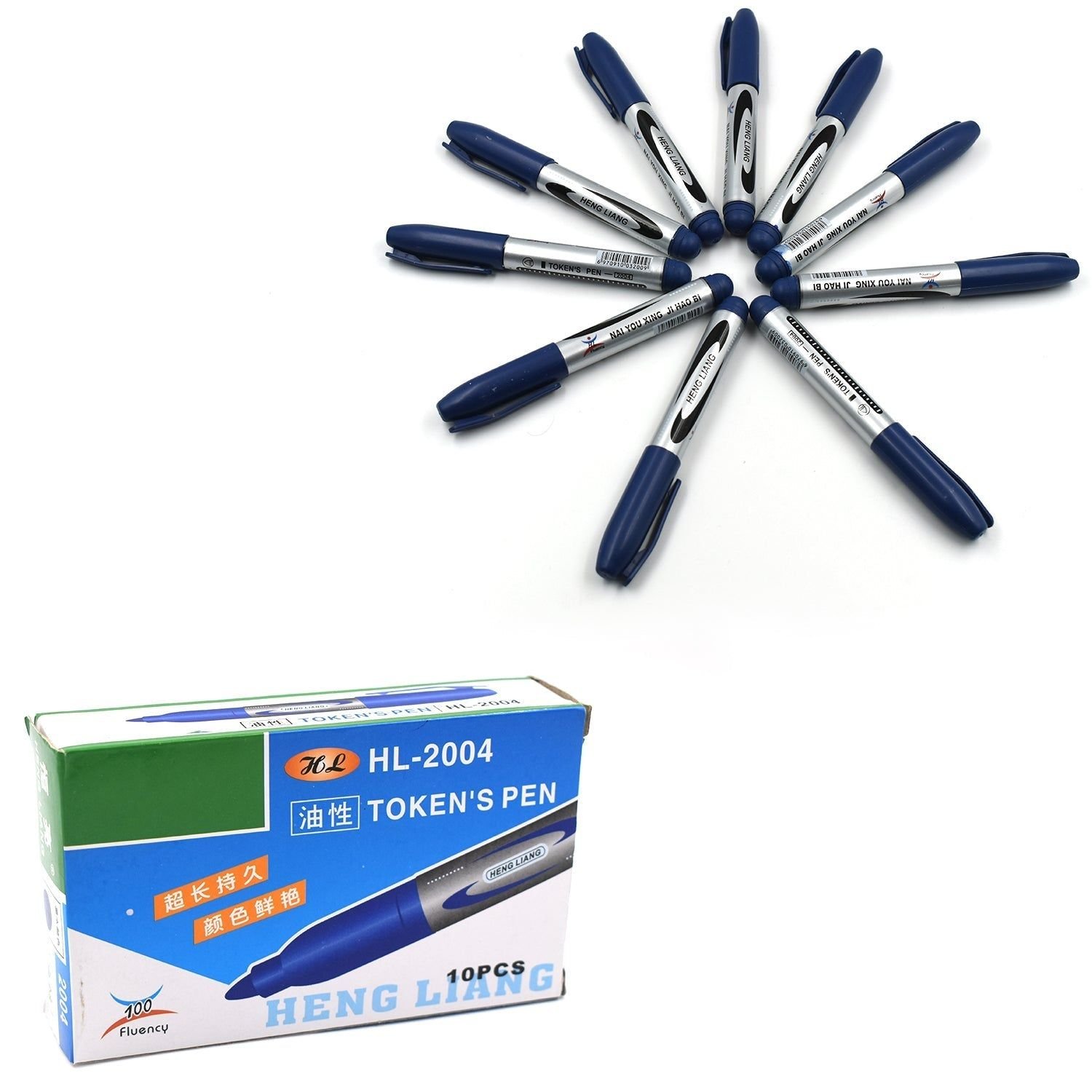 10Pc Permanent Blue Marker and pen used in studies - Image 7