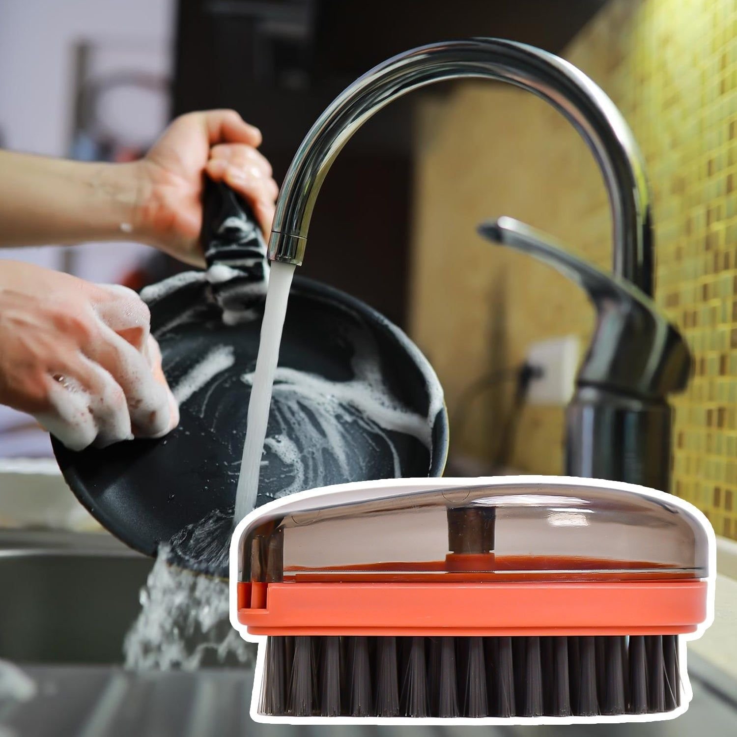 Plastic Wet and Dry Brush for home (Multicolor, 3 Units) - Image 5
