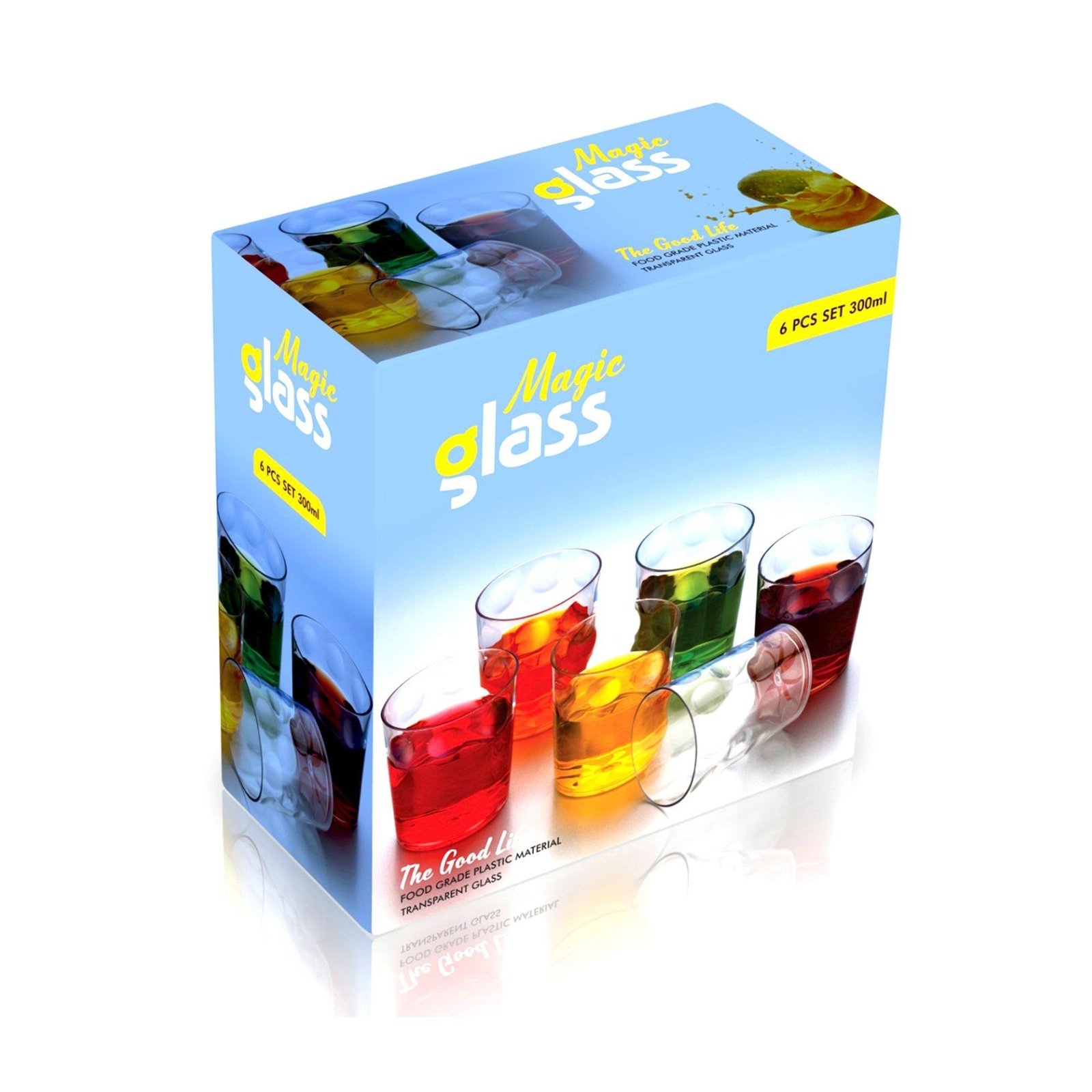 Multi Purpose Unbreakable Drinking Glass (Set of 6 Pieces) (300ml) | Assorted Colour - Image 4