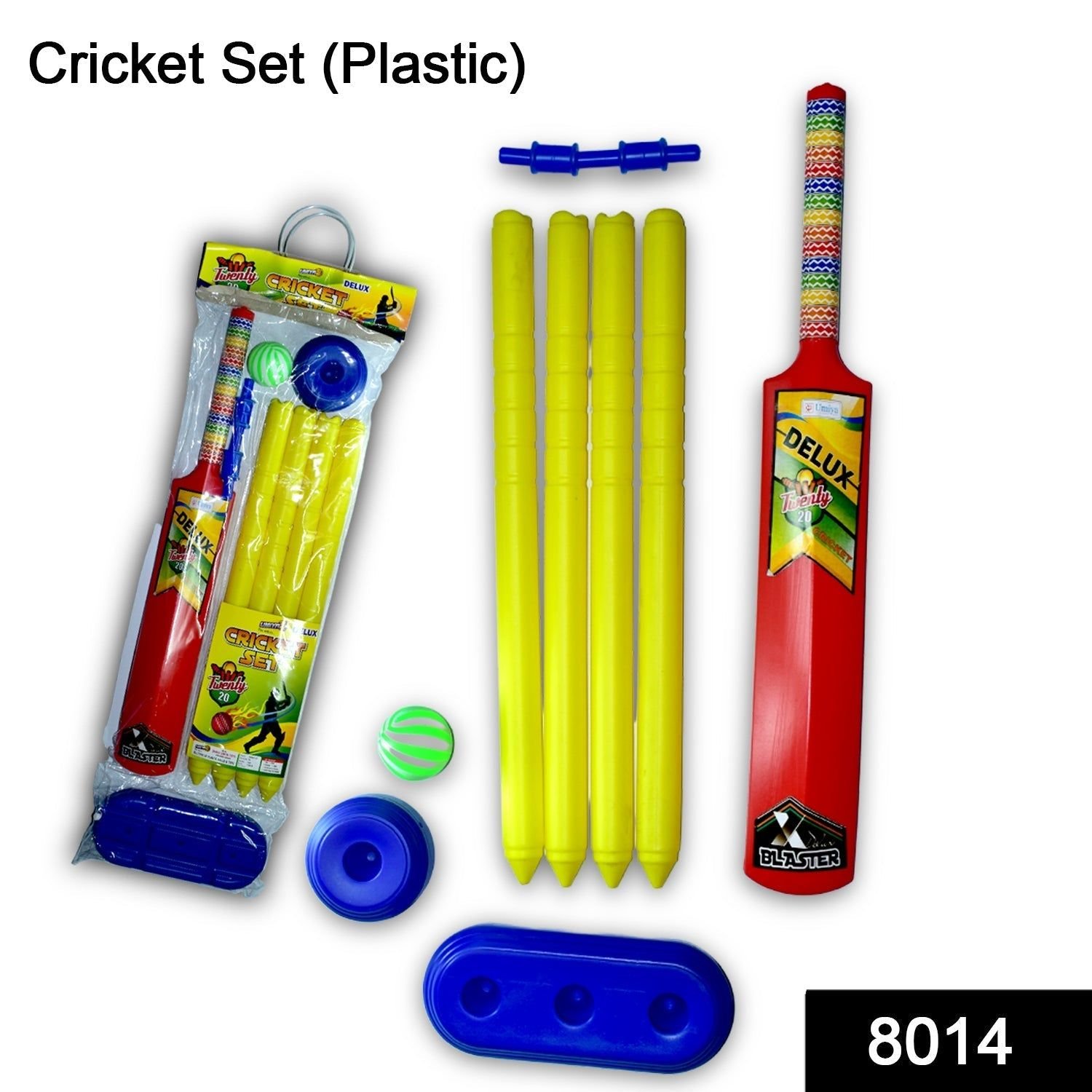 Plastic Cricket Set with Stump,Ball and Bat Kit - Image 2