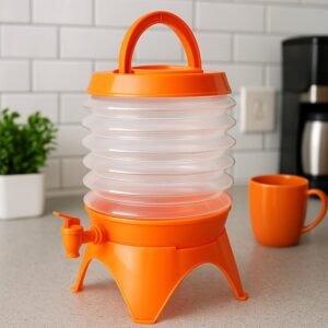 Plastic Collapsible Beverages Container with Tap Cold Drink Dispenser Folding Water Storage Water Jug Tank for Home and Outdoor Party Traveling Picnic