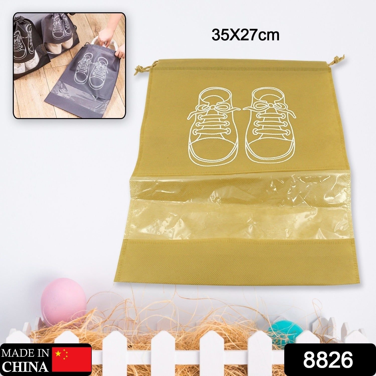 Beach Bag Shoes Storage Bag Closet Organizer Non-woven Travel Portable Bag Waterproof Pocket Clothing Classified Hanging Bag shoe bag luggage travel P - Image 2