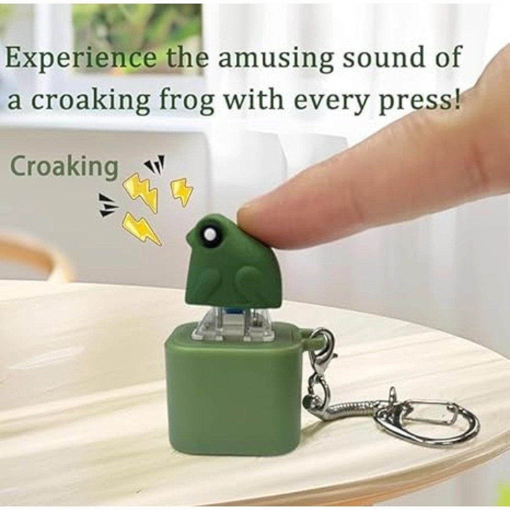 Generic Plastic Solid Frog Croaking Keychain (Multicolor) - Image 2