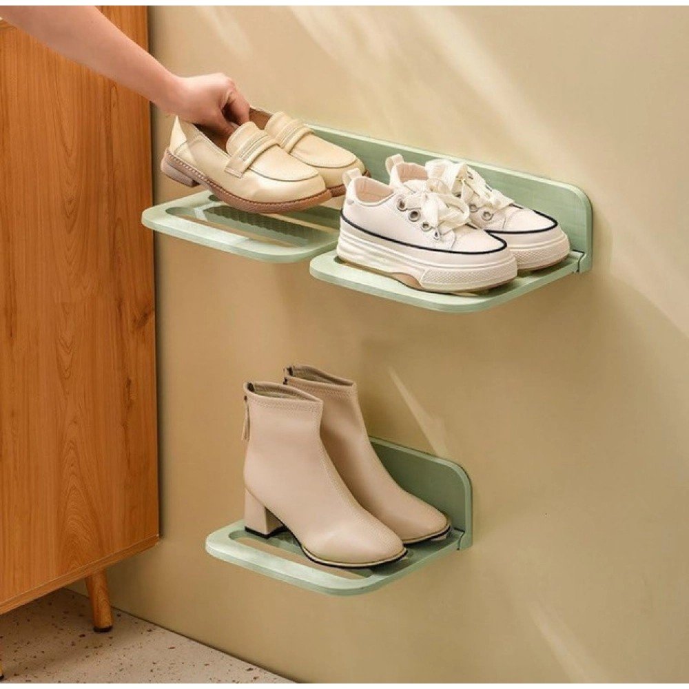 Generic Plastic Solid Wall Hanging Shoe Rack (Multicolor) - Image 2