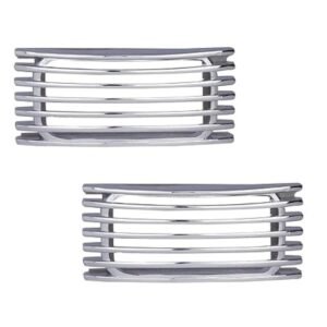 Generic Set Of 2 Stylish Car Side Lamp/Indicator Rim Sticker Grill/Jali Type Chrome Finishing Silver Cover Auto Car Exterior Accessories (Multicolor)
