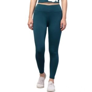 Generic Women's Polyester Solid Ankle Length High-Rise Tights (Green)