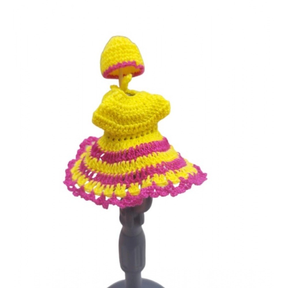 Generic Laddu Gopal Tharad Dress Size: 0 To 6 (Yellow-Pink) - Image 2