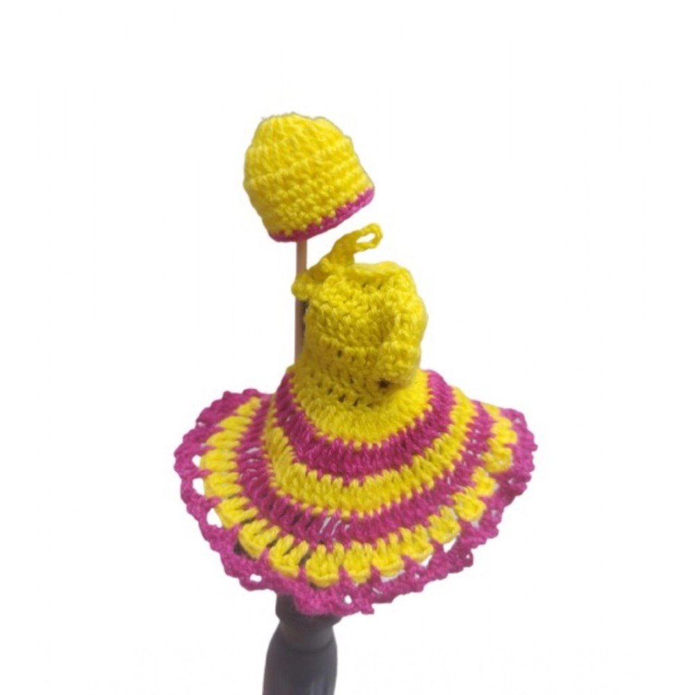 Generic Laddu Gopal Tharad Dress Size: 0 To 6 (Yellow-Pink) - Image 3