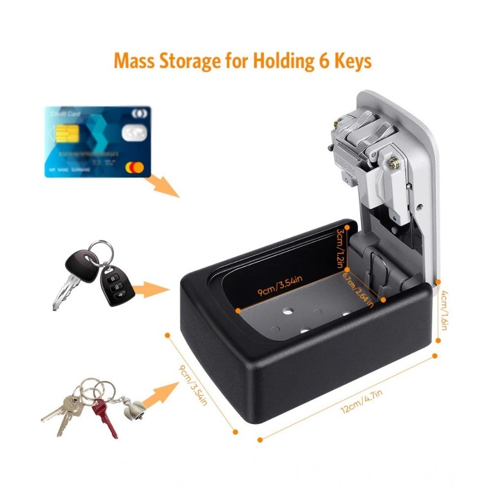 Generic Wall-Mounted ABS Plastic Key Lock Box (Grey-Black ) - Image 3