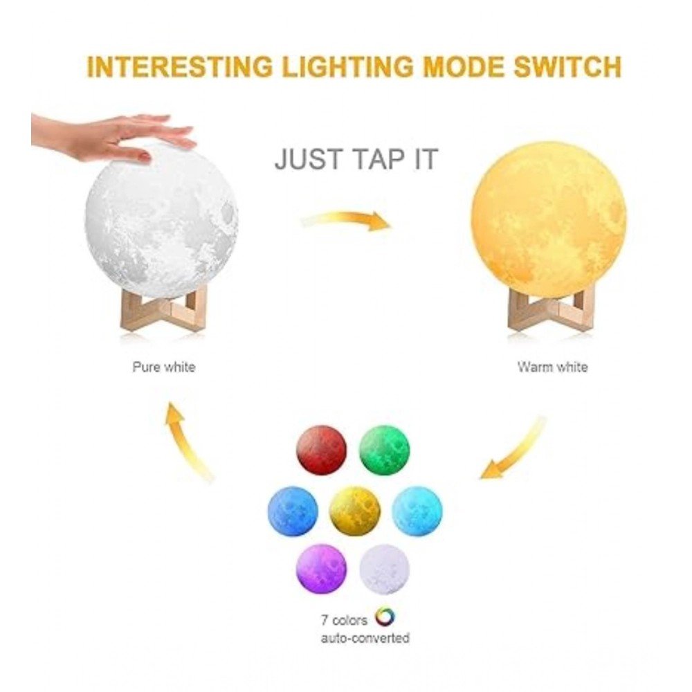 Generic Plastic 3D Moon Night Lamp (Multicolor ) - Image 4