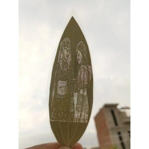 Generic Custom Engraved Leaf Art – Bride And Bridesmaid - Sister Bond Portrait on Natural Leaf