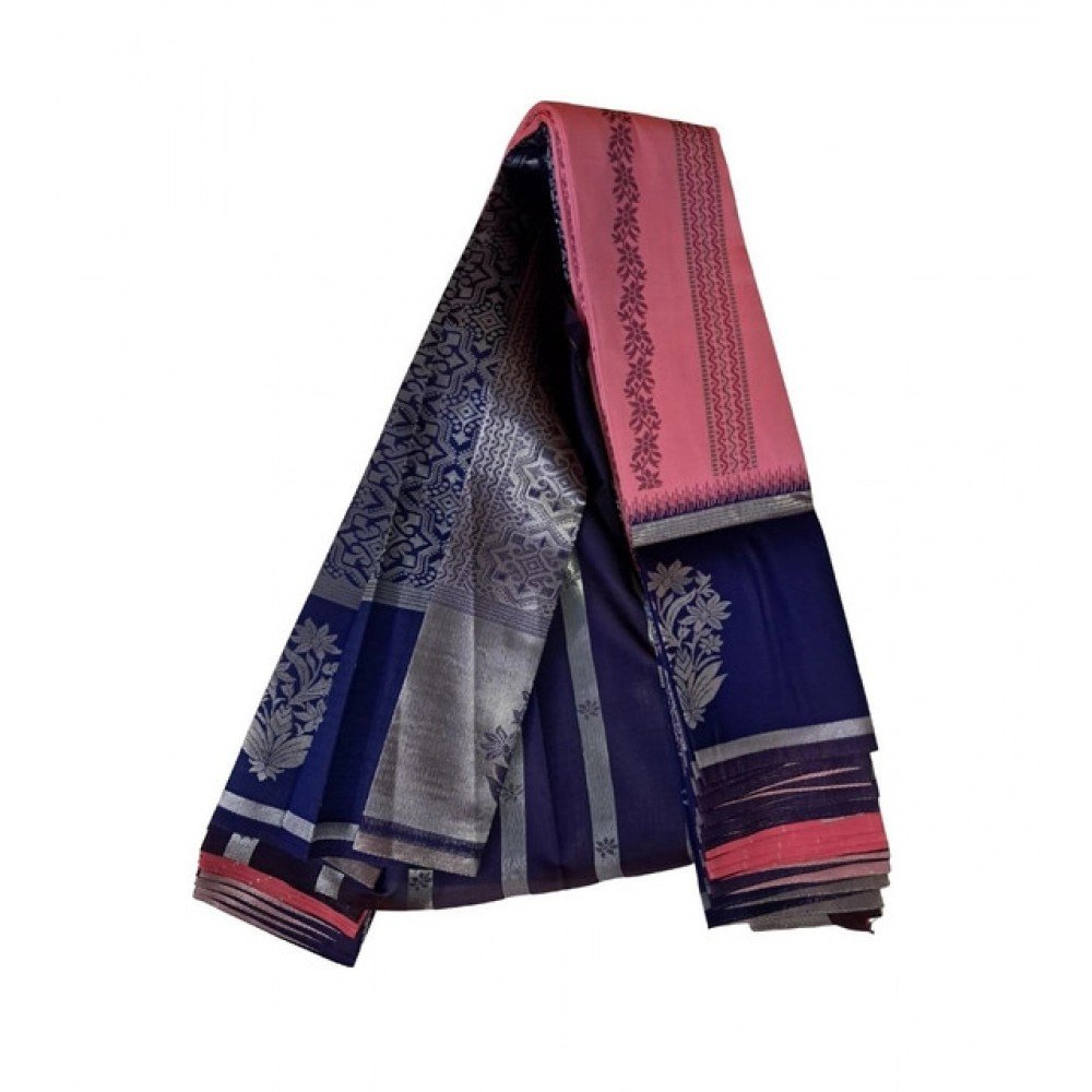 Generic Women's Soft Silk��Wooven Saree With Unstitched Blouse 5.5Mtr (Pink)