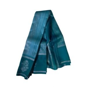 Generic Women's Soft Silk��Wooven Saree With Unstitched Blouse 5.5Mtr (Teal Blue)