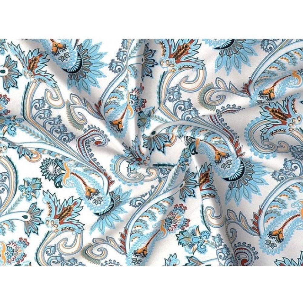 Generic Cotton Blend Floral Printed Double Bedsheet with 2 Pillow Covers (White) - Image 2