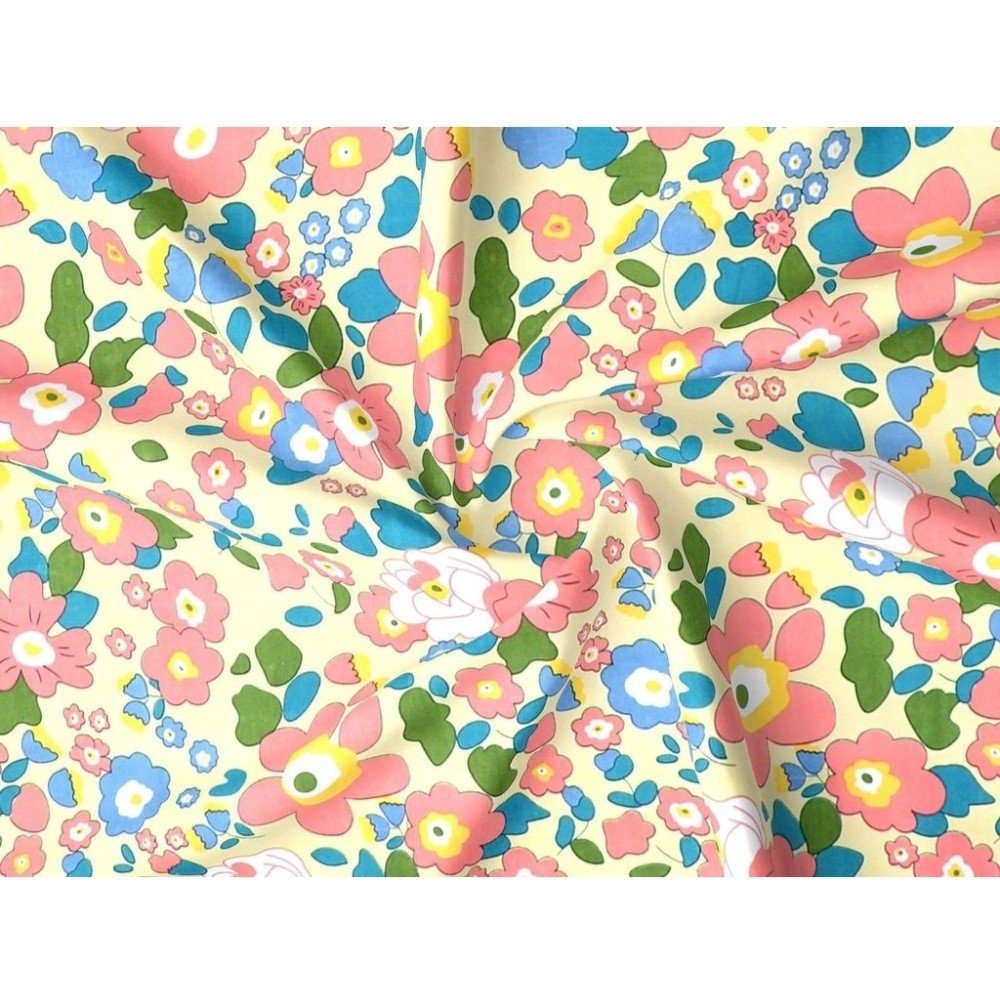 Generic Cotton Blend Floral Printed Single Bedsheet with 1 Pillow Cover (Yellow) - Image 2
