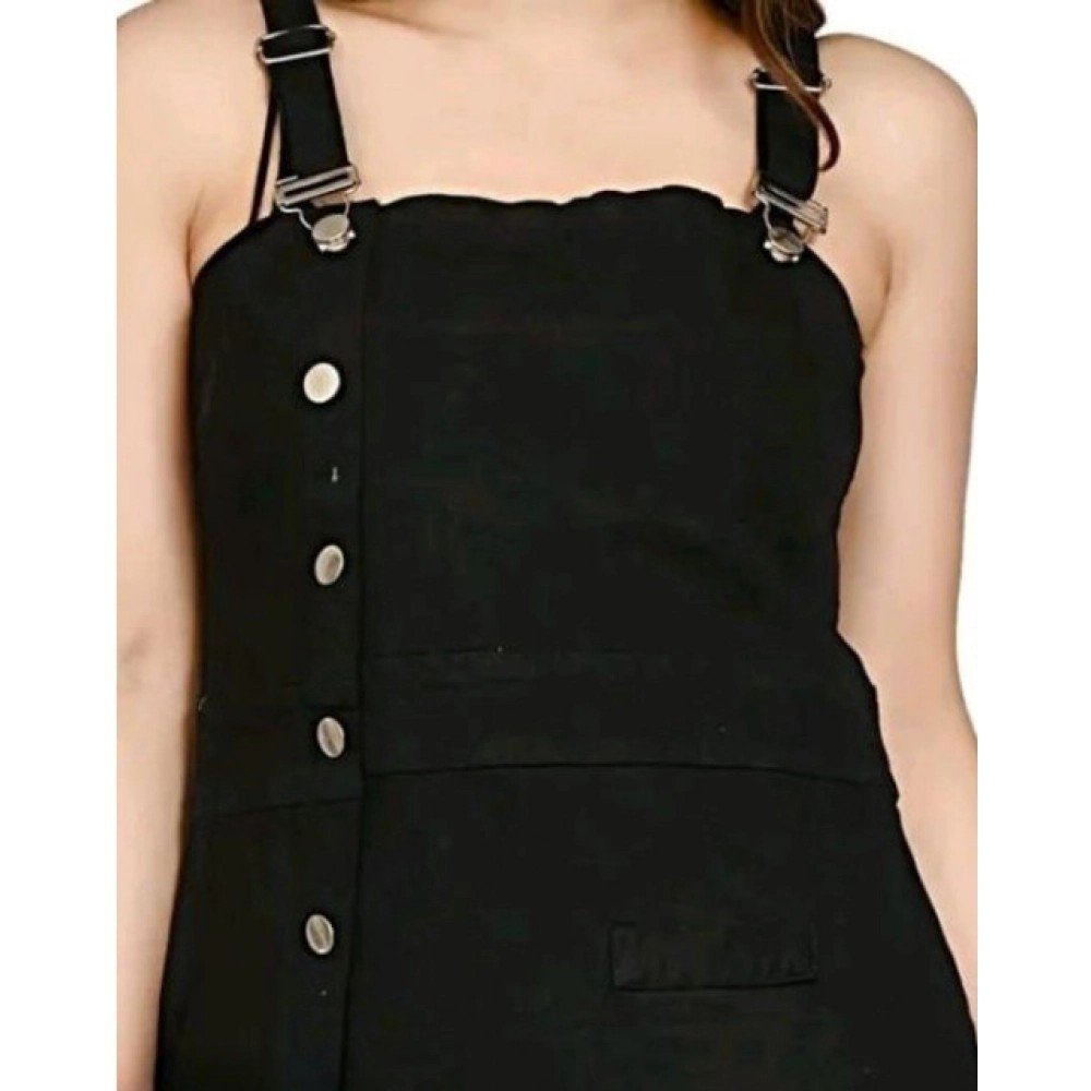 Generic Women's Casual Denim Sleeveless Dress (Black) - Image 3