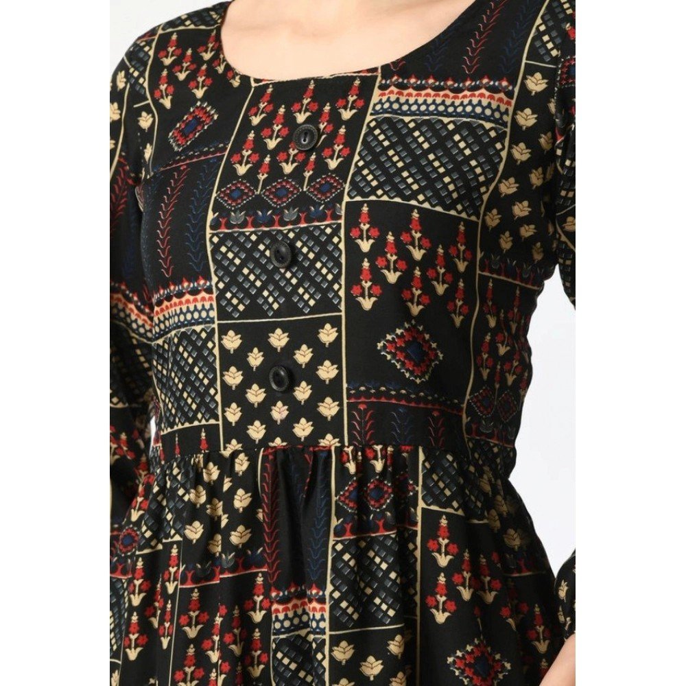Generic Women's Casual Crepe 3-4th Sleeves Cord Set (Black) - Image 3