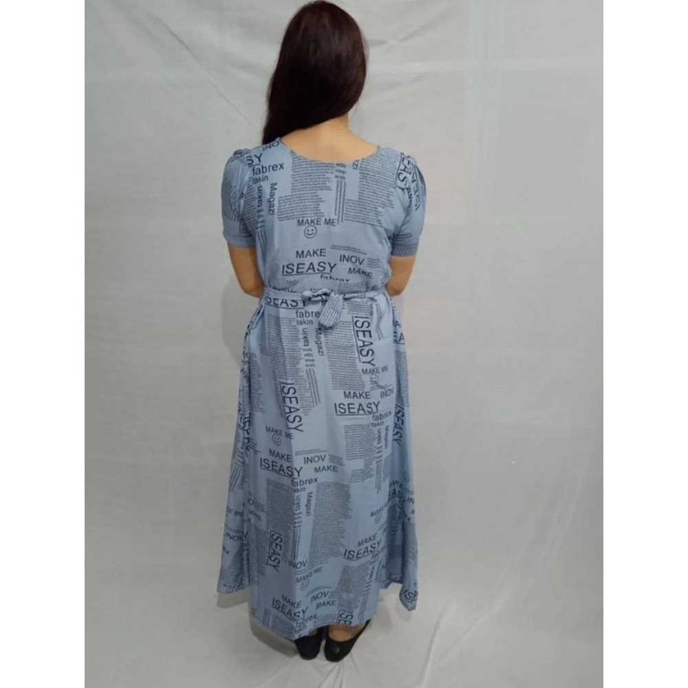 Generic Women's Casual Crepe Half Sleeves Dress (Grey) - Image 2