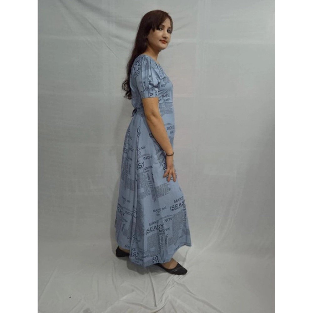 Generic Women's Casual Crepe Half Sleeves Dress (Grey) - Image 3