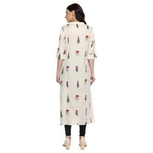 Generic Women's Khadi Embroidered Kurti (Yellow, Khadi)