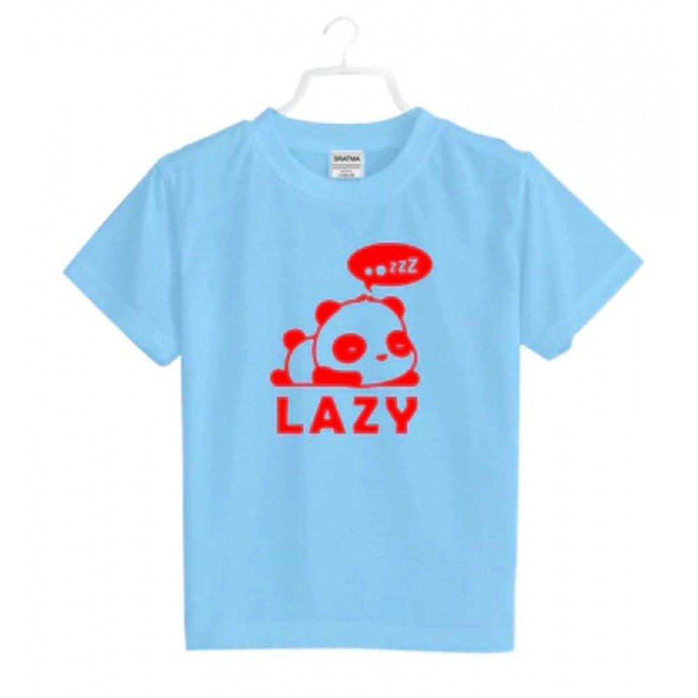 Generic Boys Cotton Lazy Half Sleeve TShirt (Sky Blue) - Image 2