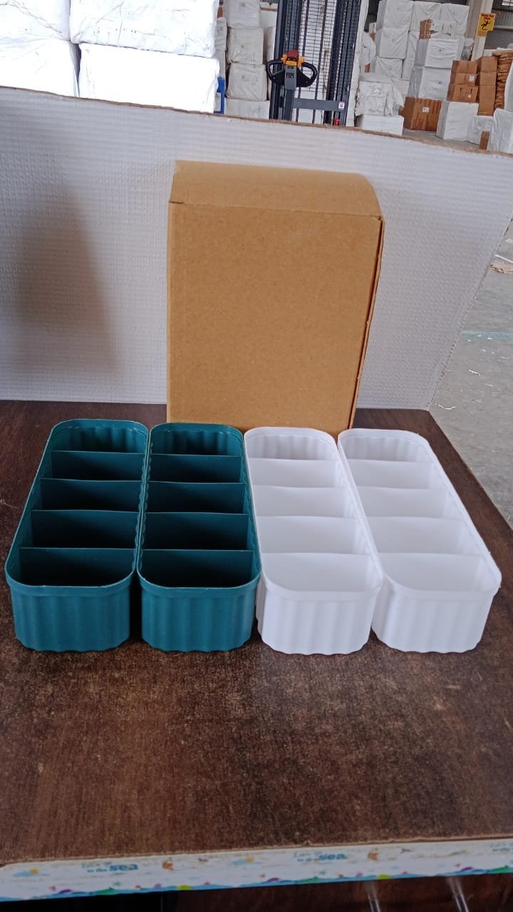 5 Compartments Socks / Handkerchief / Underwear Storage Box Socks Drawer Closet Organizer Storage Boxes (pack of 4) - Image 9