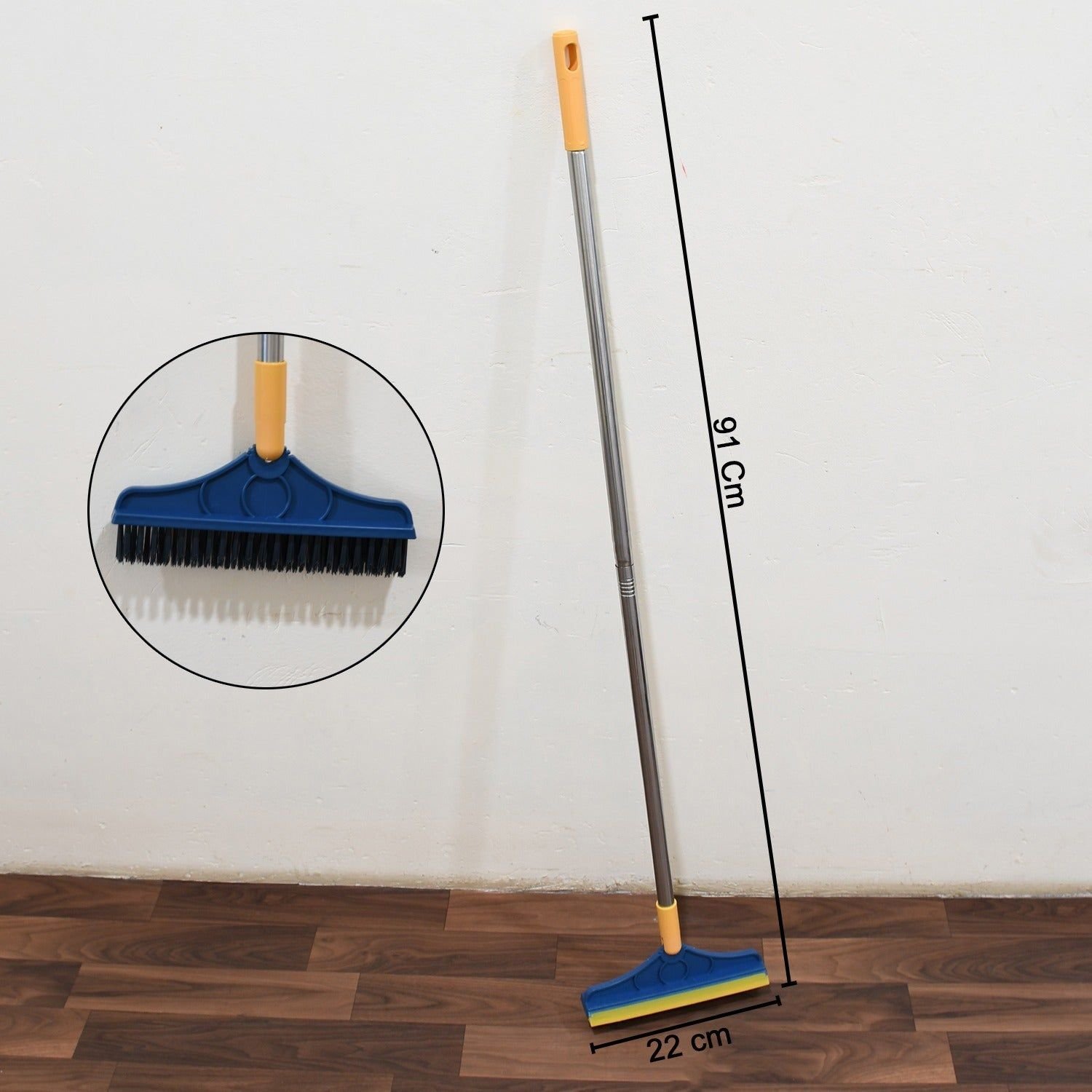 2 in 1 Cleaning Brush & Wiper , Long Handle Floor Brush, Rotatable Cleaning Brush for Bathroom, Kitchen, 120 Degree Triangular Rotating Brush Head wit - Image 4