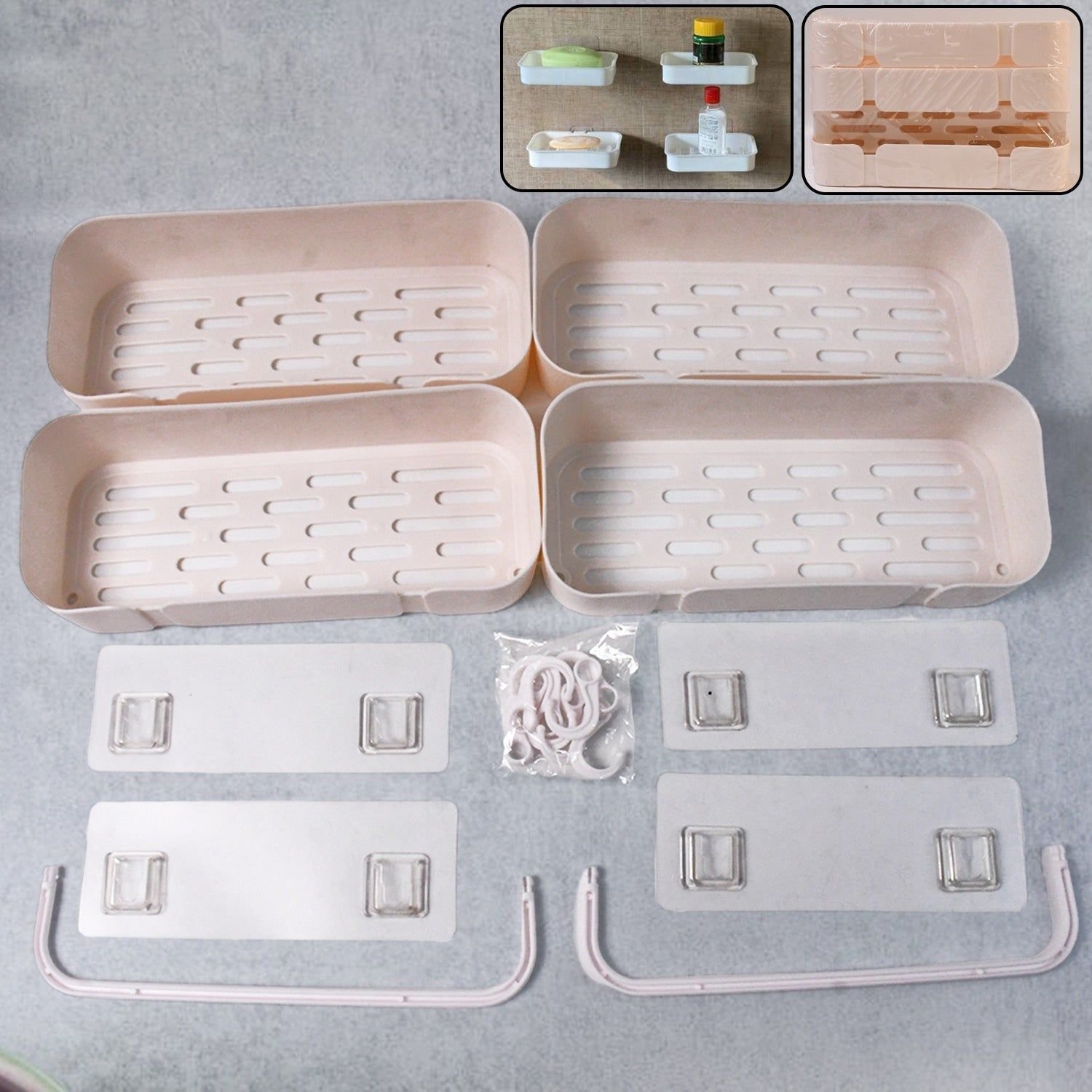 Multipurpose Kitchen Bathroom Wall Corner Shelf Rack (4 Pcs Set)