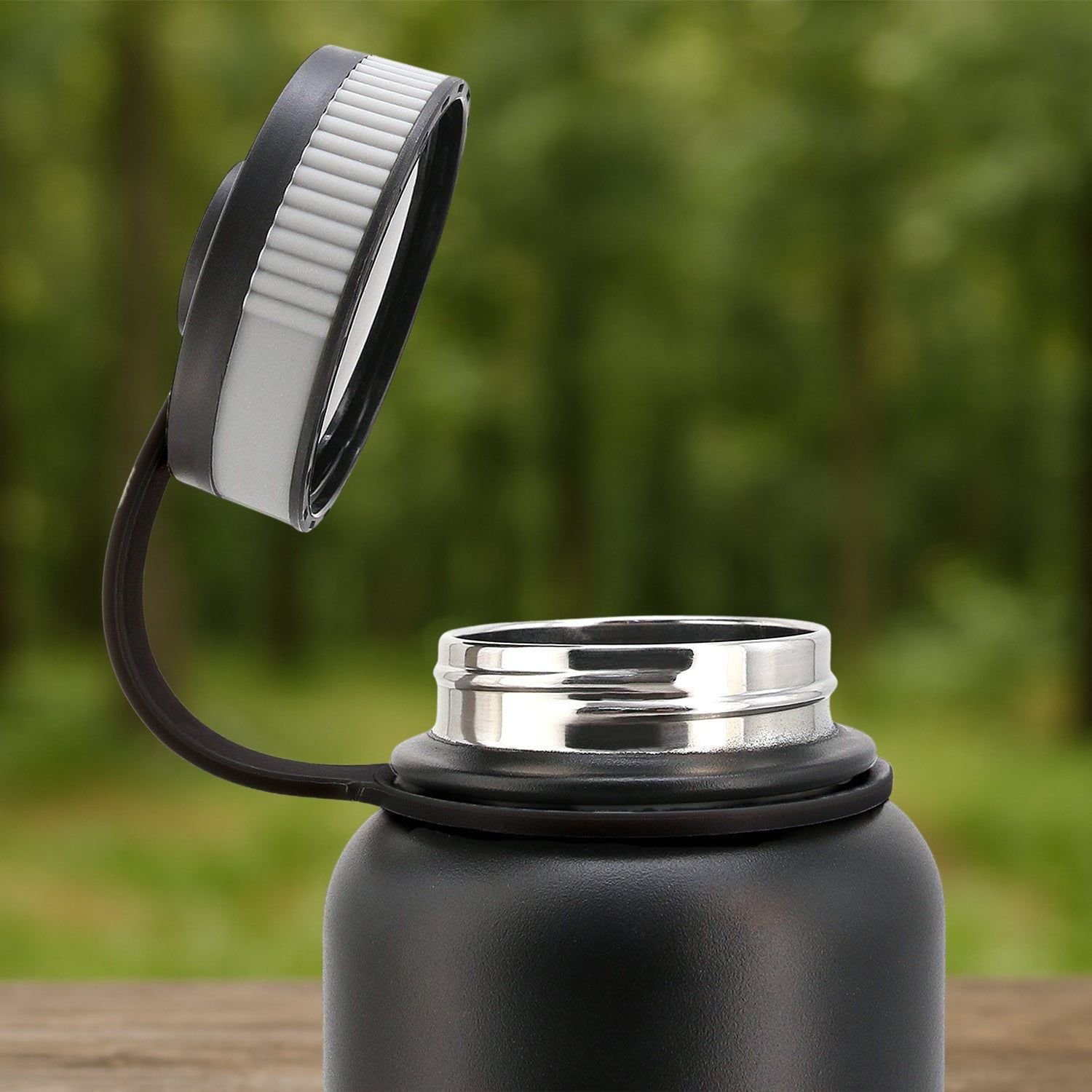 Black Stainless Steel Double Wall Vacuum-Insulated Drink Water Bottle (1000 ML) - Image 6