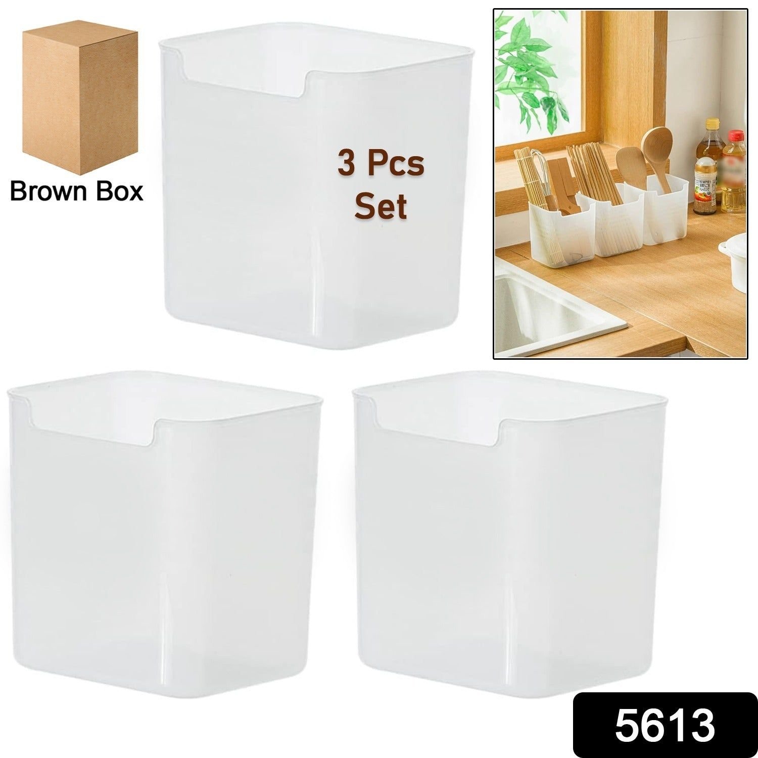 3Pcs Clear Plastic Organizer Storage Versatile Kitchen Drawer Organizer Tray for Desk, Makeup, Bathroom, Kitchen Pantry Cabinet - Image 2