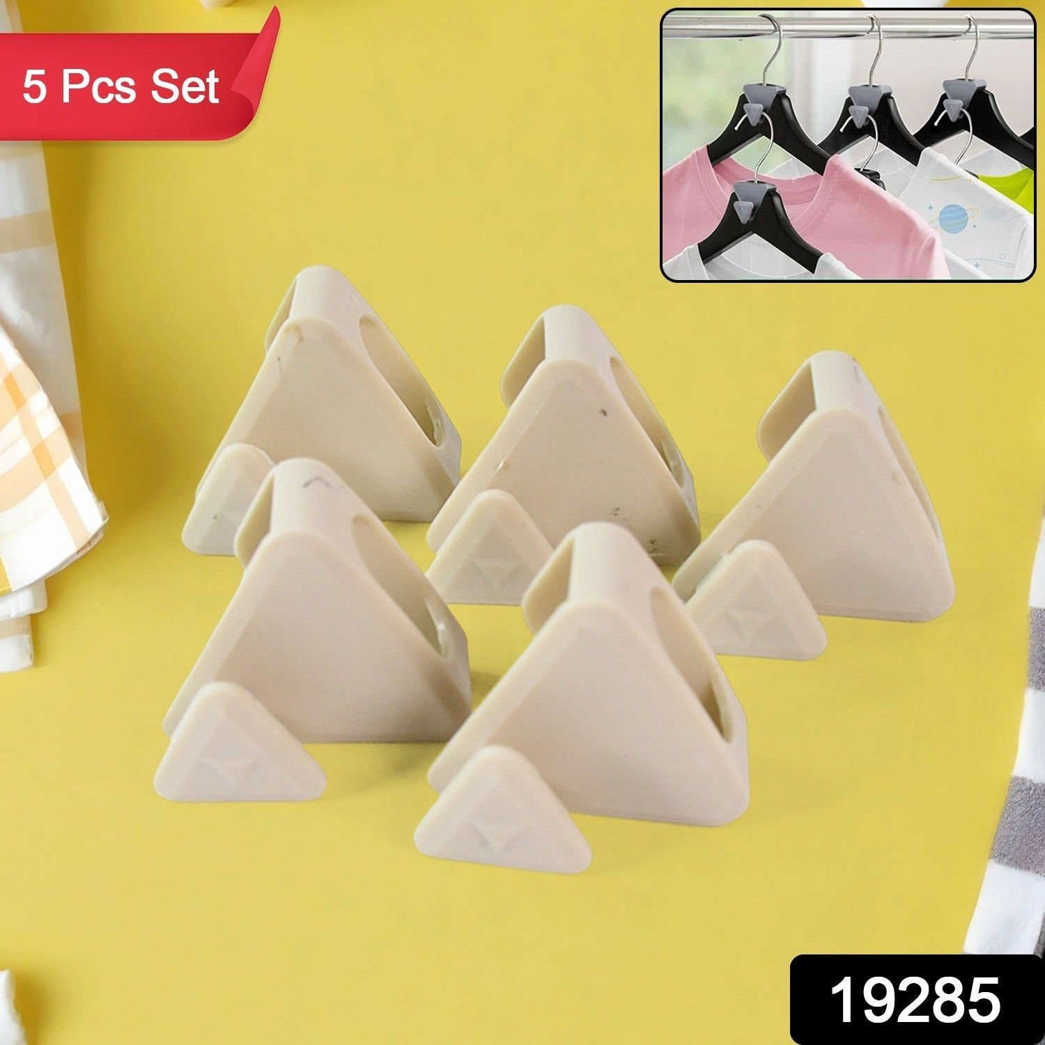 Multi-Functional Plastic Triangle Hanger Connector Hooks 5 Pcs Set - Image 2