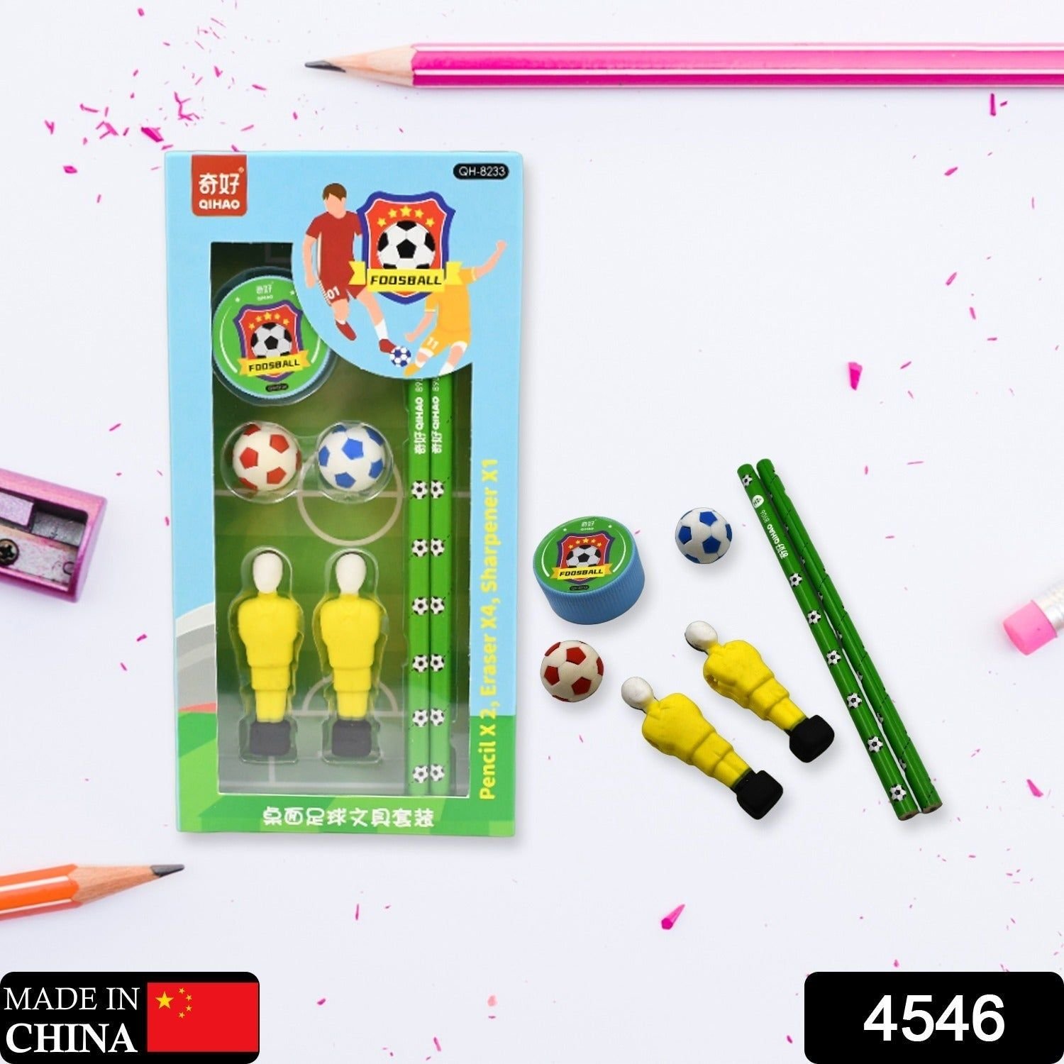 Stationary Kit Football & Basketball Theme Stationary Set For Kids, Pencil, Sharpener, Eraser Set For Kids, Boys & Girls, Birthday Return Gift Stationary Set - Image 2