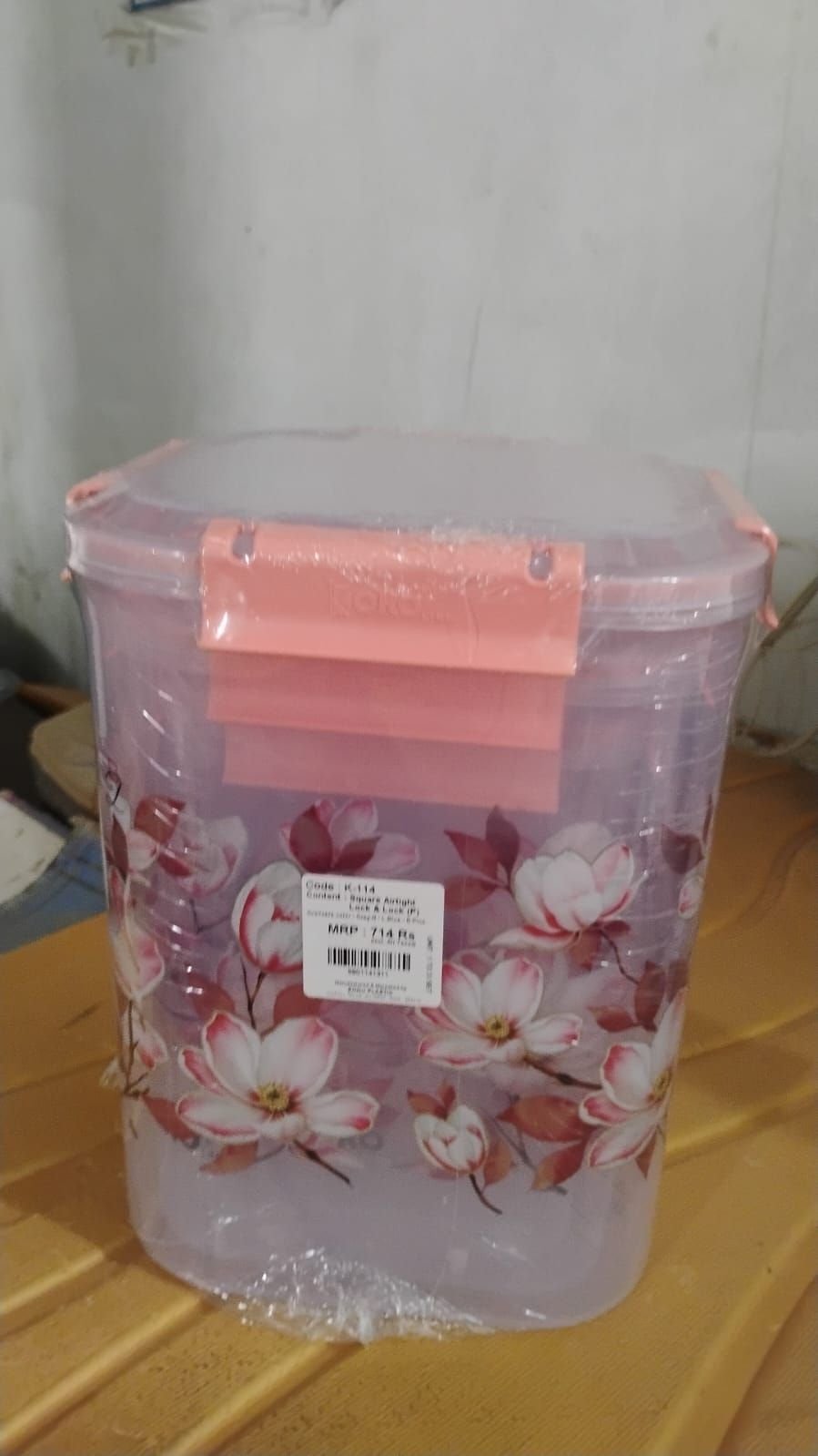 Square 3 Pcs Floral Printed Airtight Storage Container Set – Approx 2.8 Ltr, 4.5 Ltr, 6.9 Ltr (3 Pcs Set) - Image 8