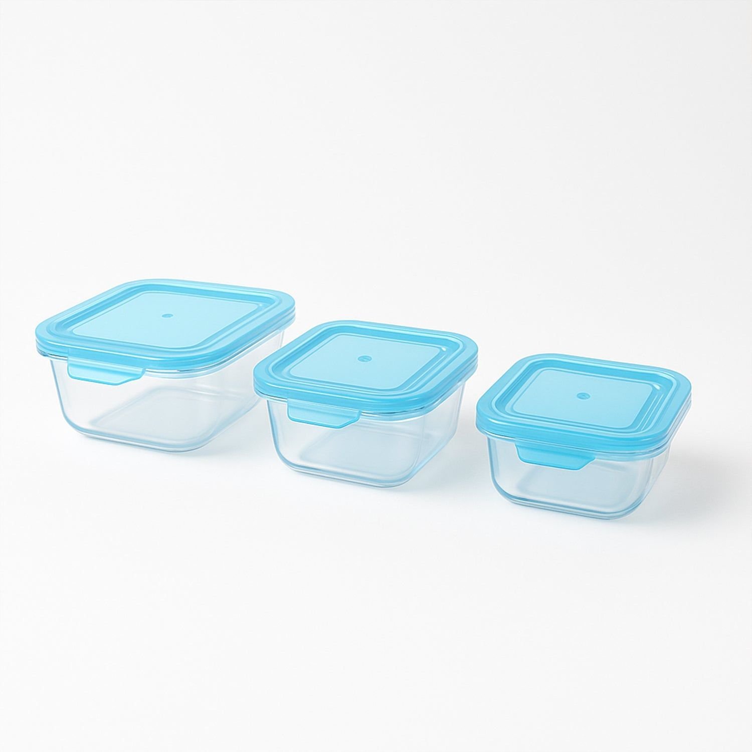 Premium Quality 3-Piece Square Glass Food Storage Container / Bowl Set - Image 5