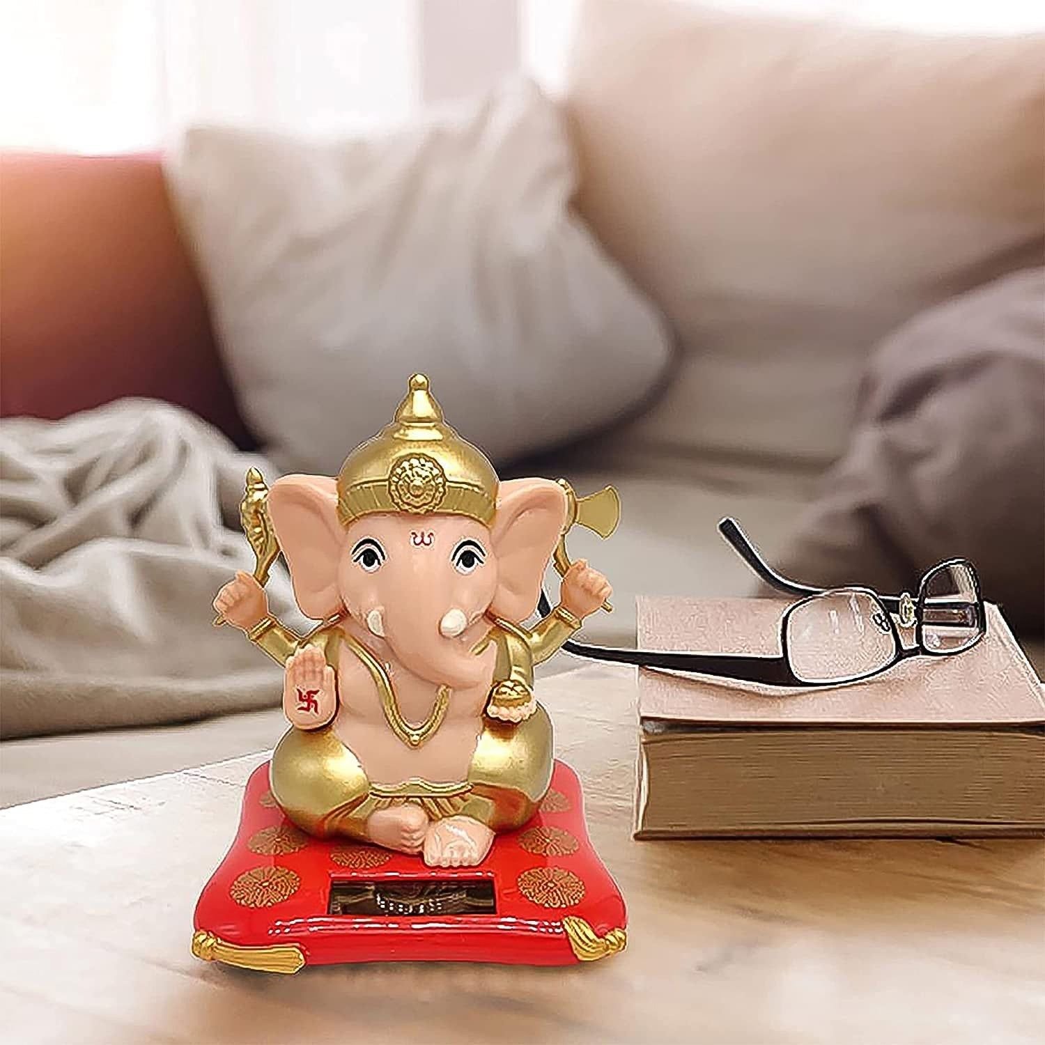 Solar-Powered Dancing Ganesha Idol – Decorative Lord Ganpati Showpiece with Movement - Image 3