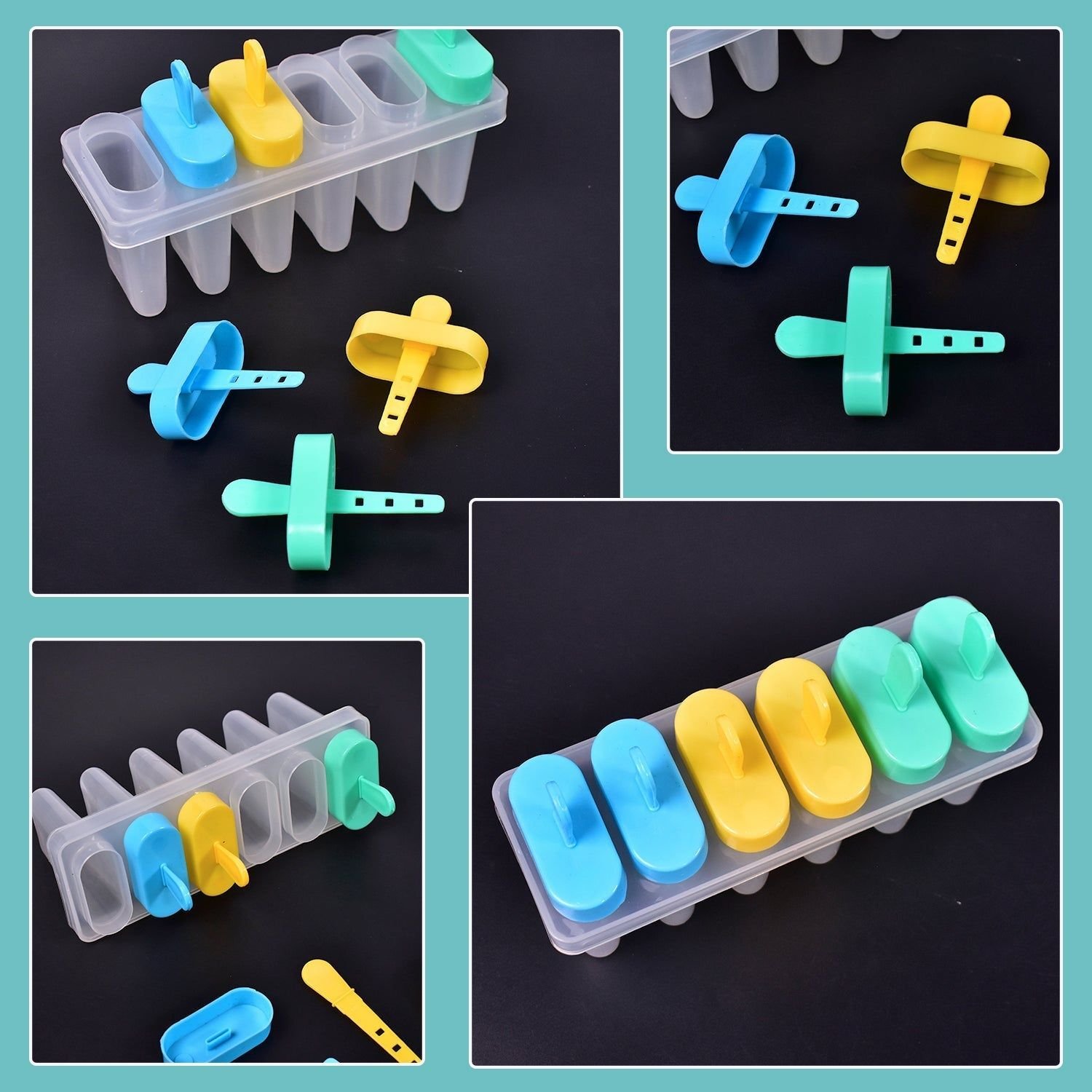 Ice Candy Maker Upgrade sicle Molds Sets 6 Ice Makers Reusable Ice Lolly Cream Mold Home-Made sicles Mould with Stick - Image 4