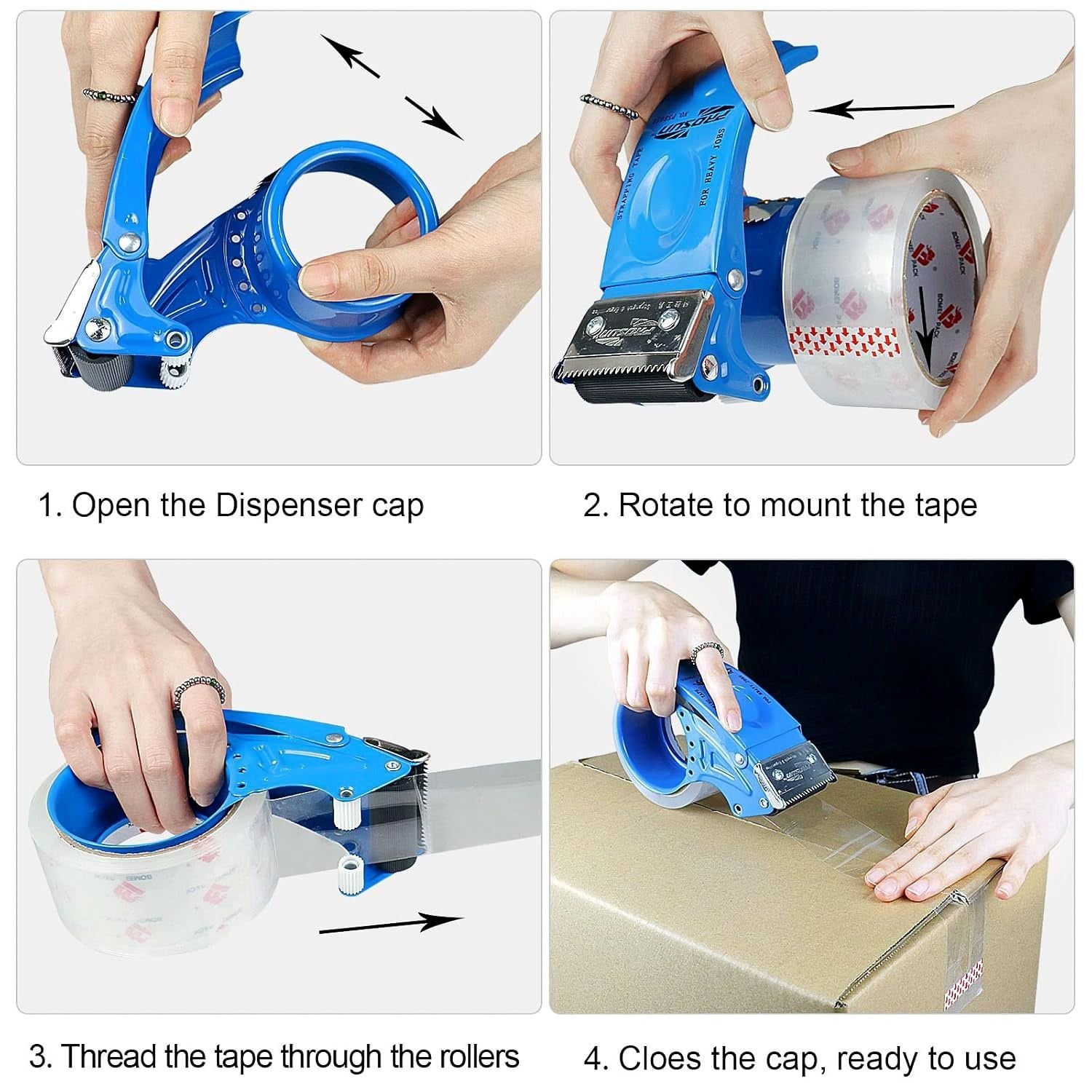 Metal Packing Tape Dispenser Cutter for Home Office use, Tape Dispenser for Stationary, Tape Cutter Packaging Tape - Image 4