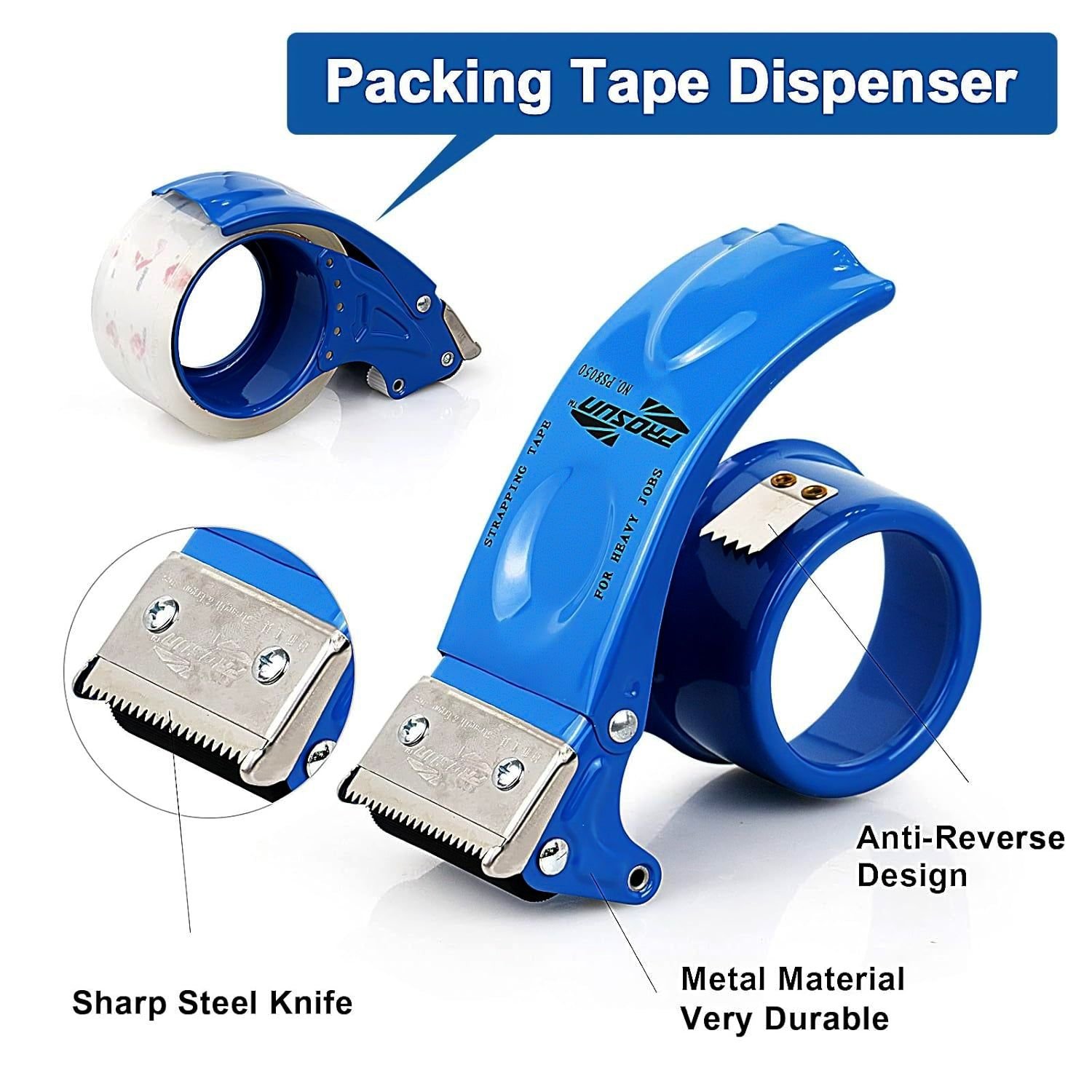Metal Packing Tape Dispenser Cutter for Home Office use, Tape Dispenser for Stationary, Tape Cutter Packaging Tape - Image 5