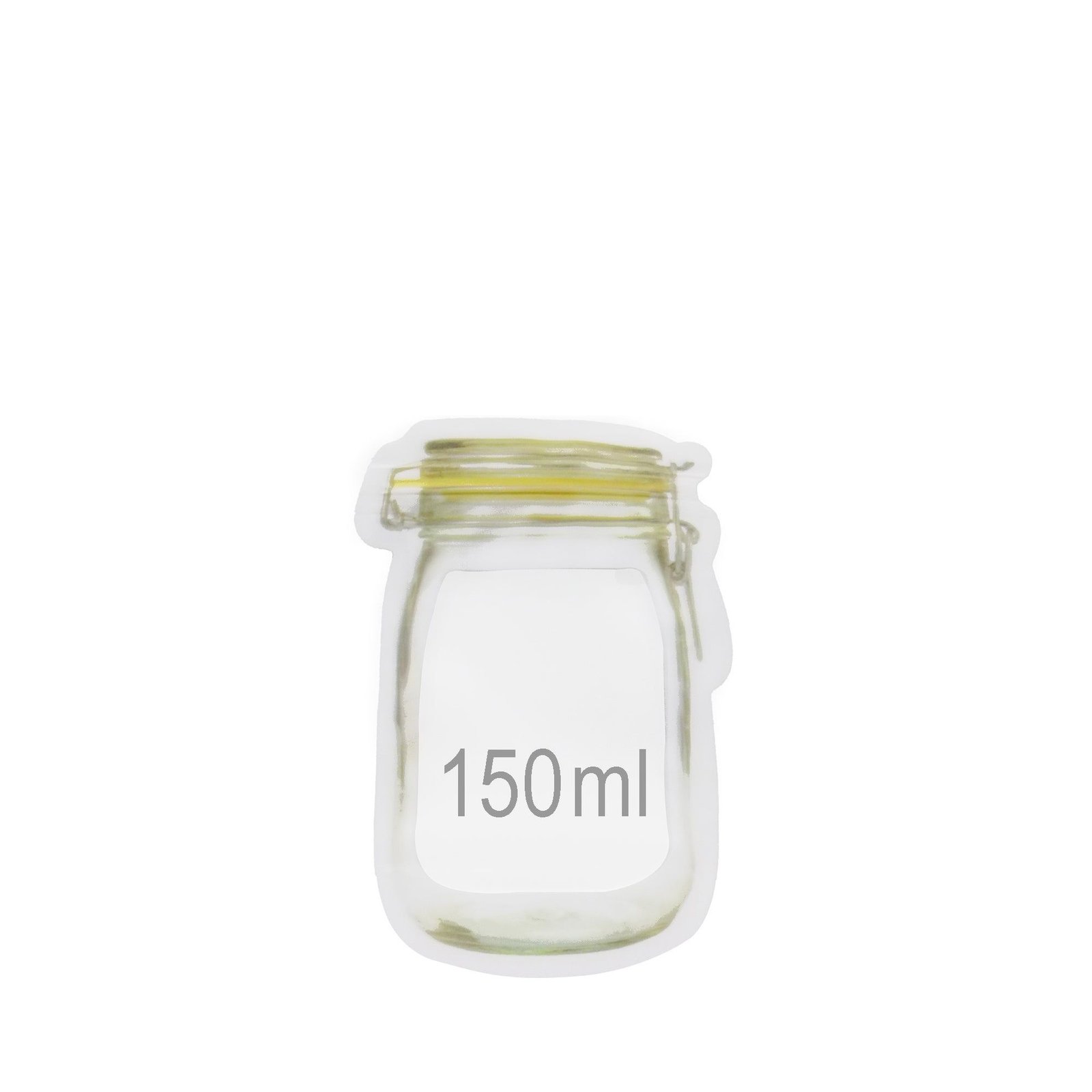 Reusable Airtight Seal Plastic Food Storage Mason Jar Zipper (150ml) - Image 5