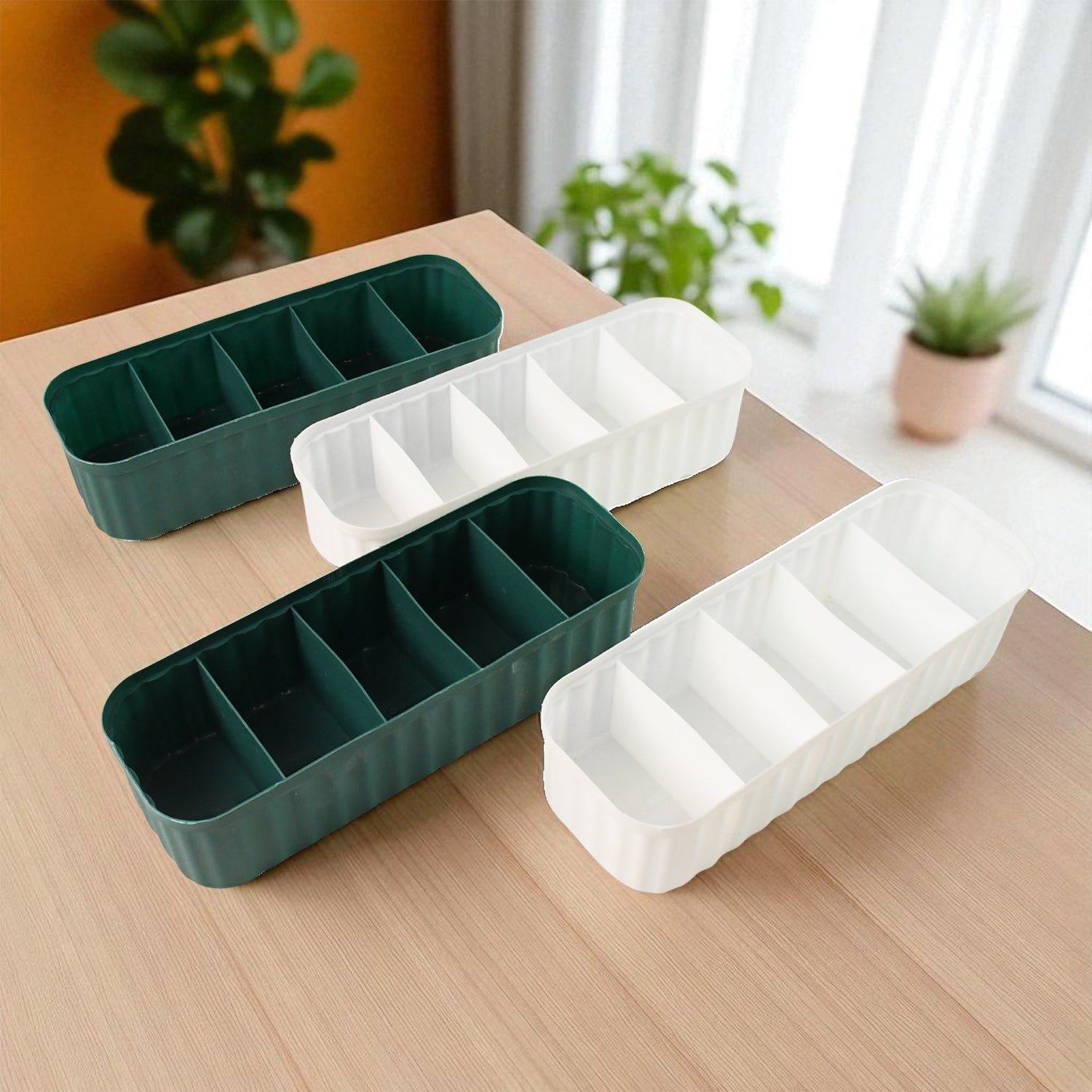 5 Compartments Socks / Handkerchief / Underwear Storage Box Socks Drawer Closet Organizer Storage Boxes (pack of 4) - Image 8