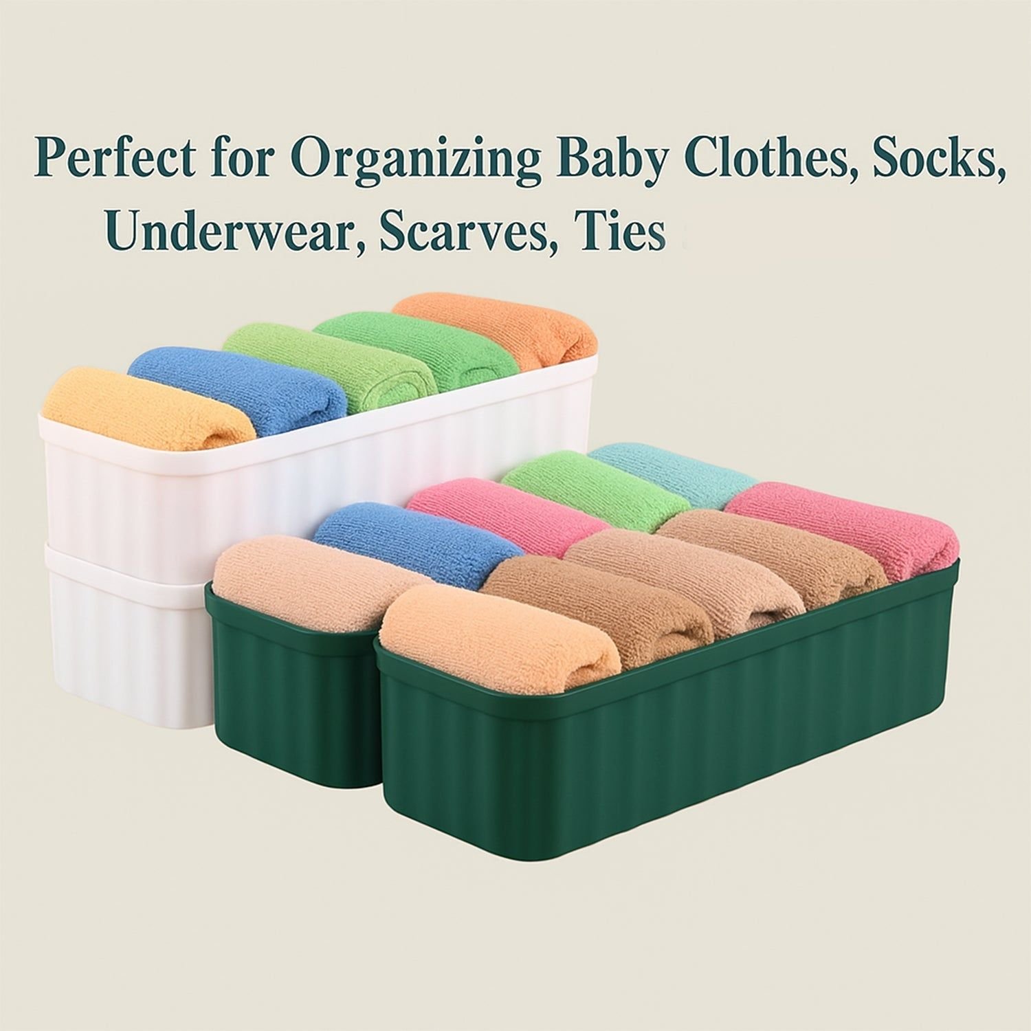 5 Compartments Socks / Handkerchief / Underwear Storage Box Socks Drawer Closet Organizer Storage Boxes (pack of 4) - Image 4
