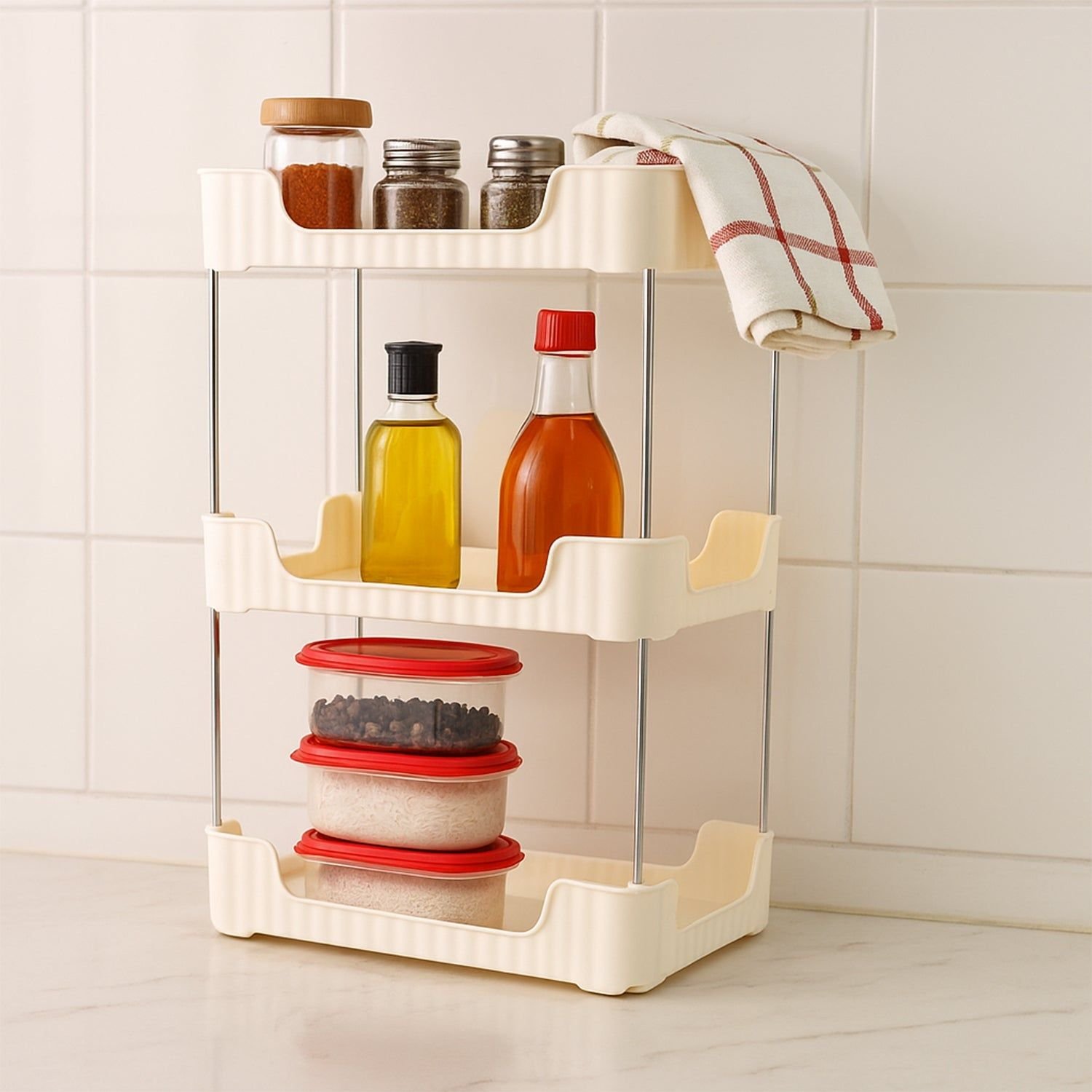 3-Tier Multipurpose Storage Organizer Rack Shelf (1 Set) - Image 6